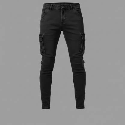 Jeans Cargo Homme Multi-Poches Coupe Décontractée Toutes Saisons