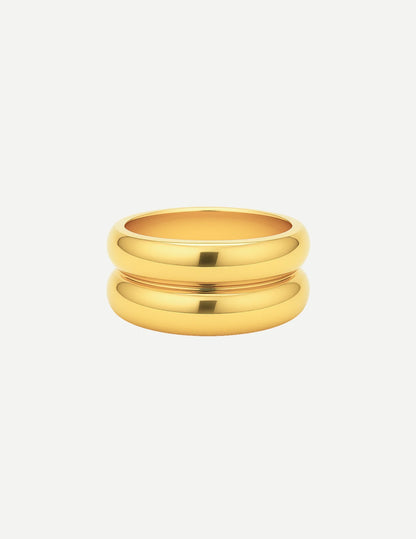 Luce | Polished Waterproof Ring with Fluid Curves 0