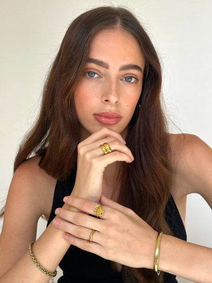Luce | Polished Waterproof Ring with Fluid Curves 2