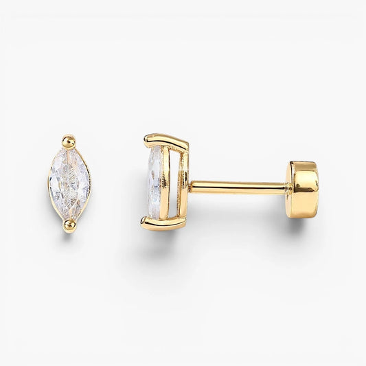 Marquise Tear Stud Earrings | Women's Gold Plated Jewelry 0