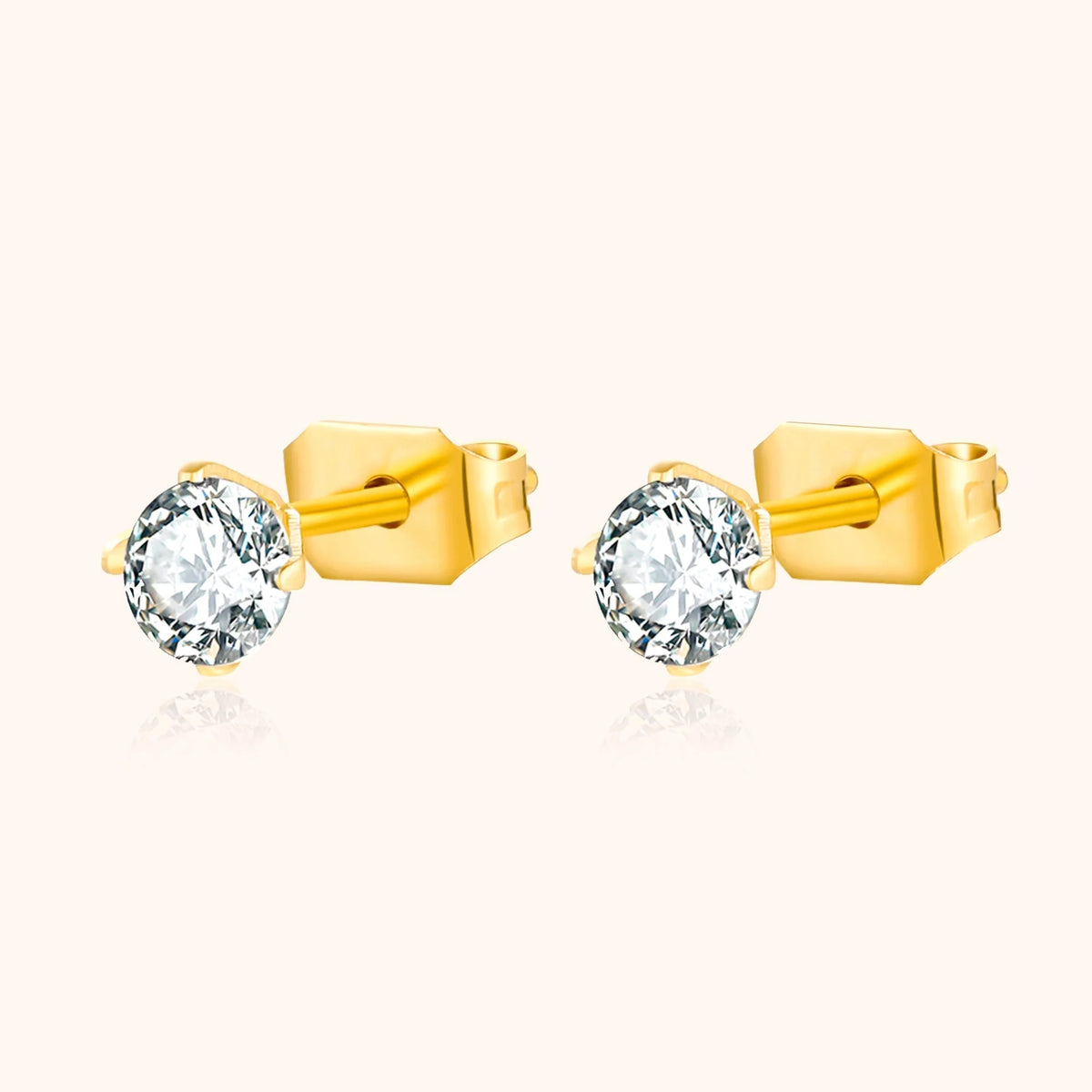 Mira | Silver Mini Stud Earrings with Cubic Zirconia 0