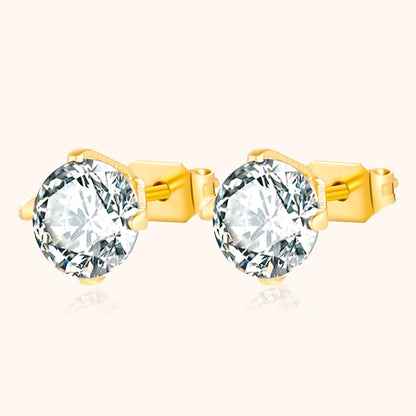 Mira | Silver Mini Stud Earrings with Cubic Zirconia 1