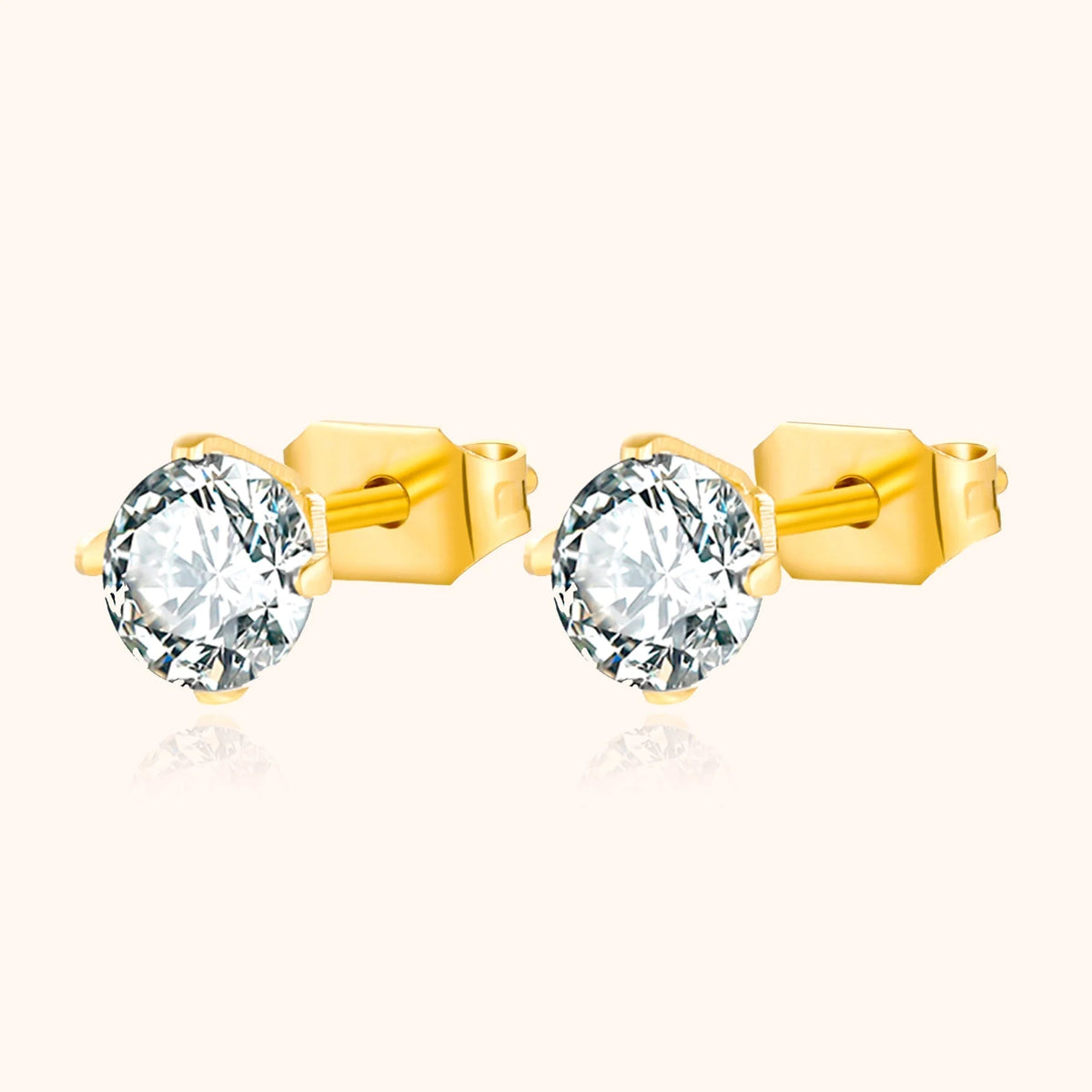 Mira | Silver Mini Stud Earrings with Cubic Zirconia 3