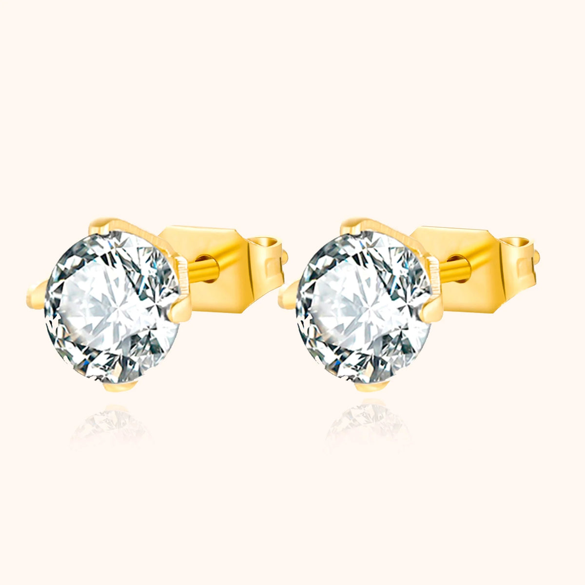 Mira | Silver Mini Stud Earrings with Cubic Zirconia 4