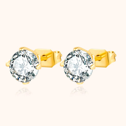 Mira | Silver Mini Stud Earrings with Cubic Zirconia 4