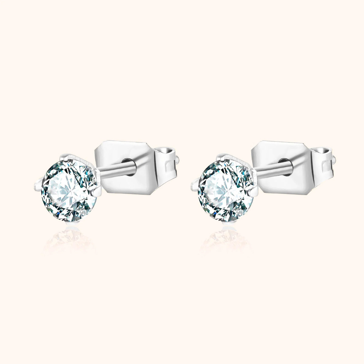 Mira | Silver Mini Stud Earrings with Cubic Zirconia 5
