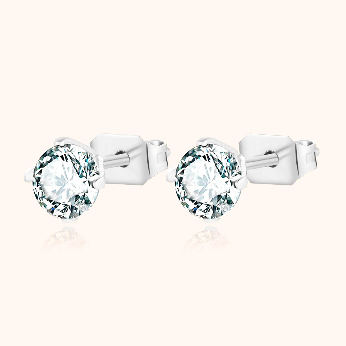 Mira | Silver Mini Stud Earrings with Cubic Zirconia 6