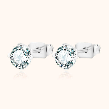 Mira | Silver Mini Stud Earrings with Cubic Zirconia 6