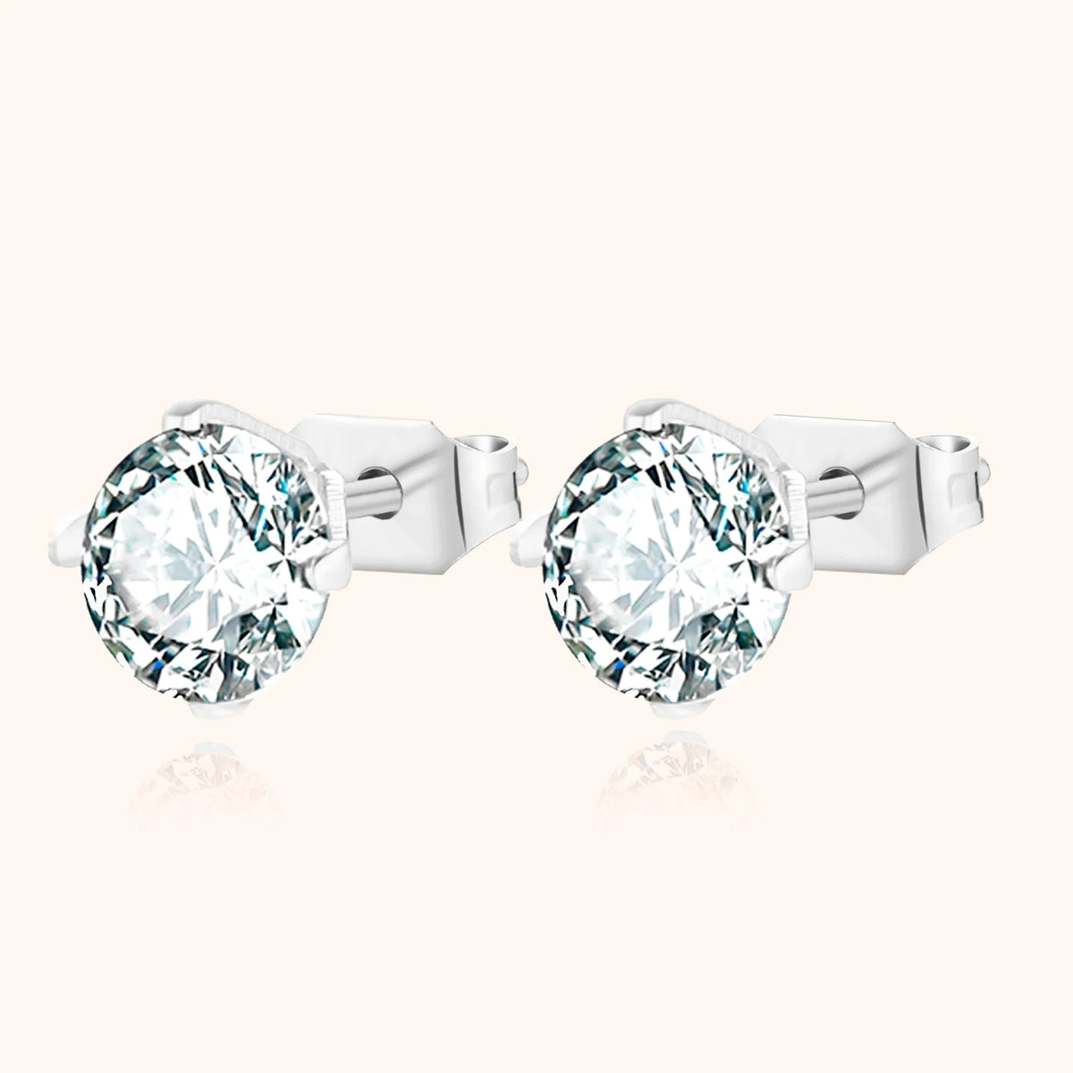 Mira | Silver Mini Stud Earrings with Cubic Zirconia 7