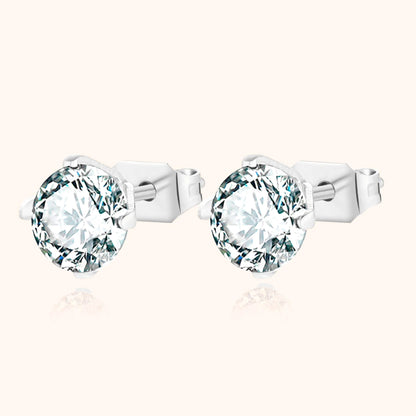 Mira | Silver Mini Stud Earrings with Cubic Zirconia 7