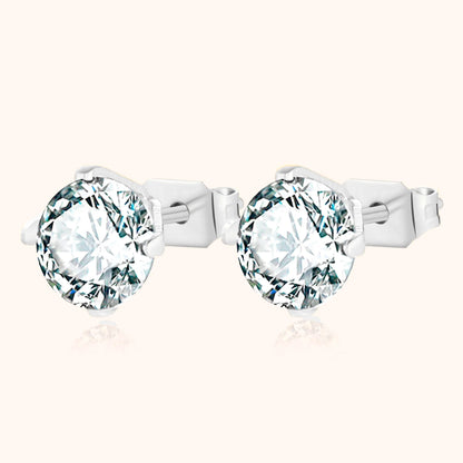 Mira | Silver Mini Stud Earrings with Cubic Zirconia 8