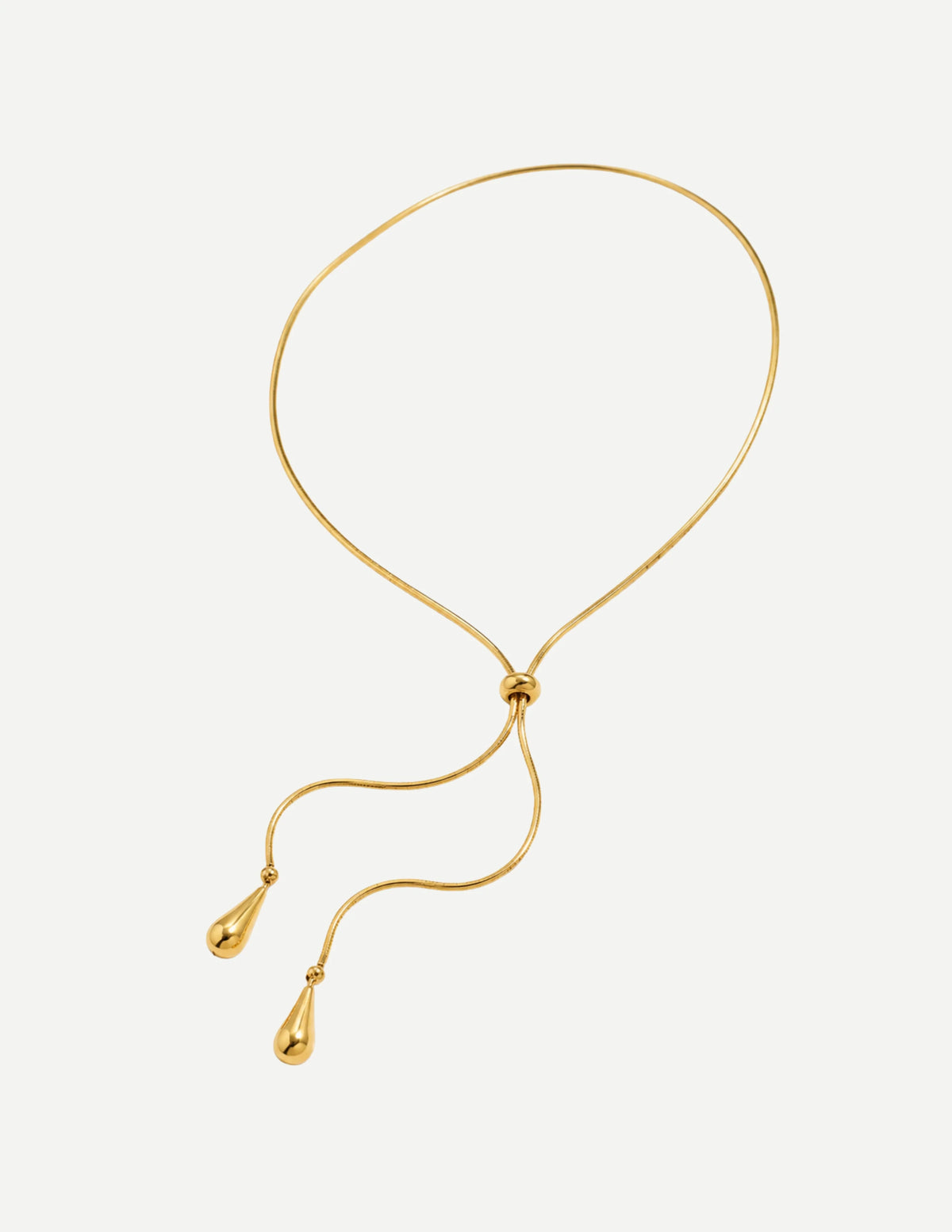 Naia Lariat Gold Necklace | Adjustable Length Elegant Accessory 0