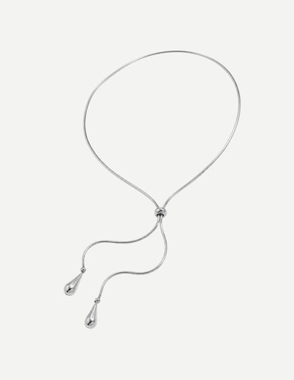 Naia Lariat Gold Necklace | Adjustable Length Elegant Accessory 1