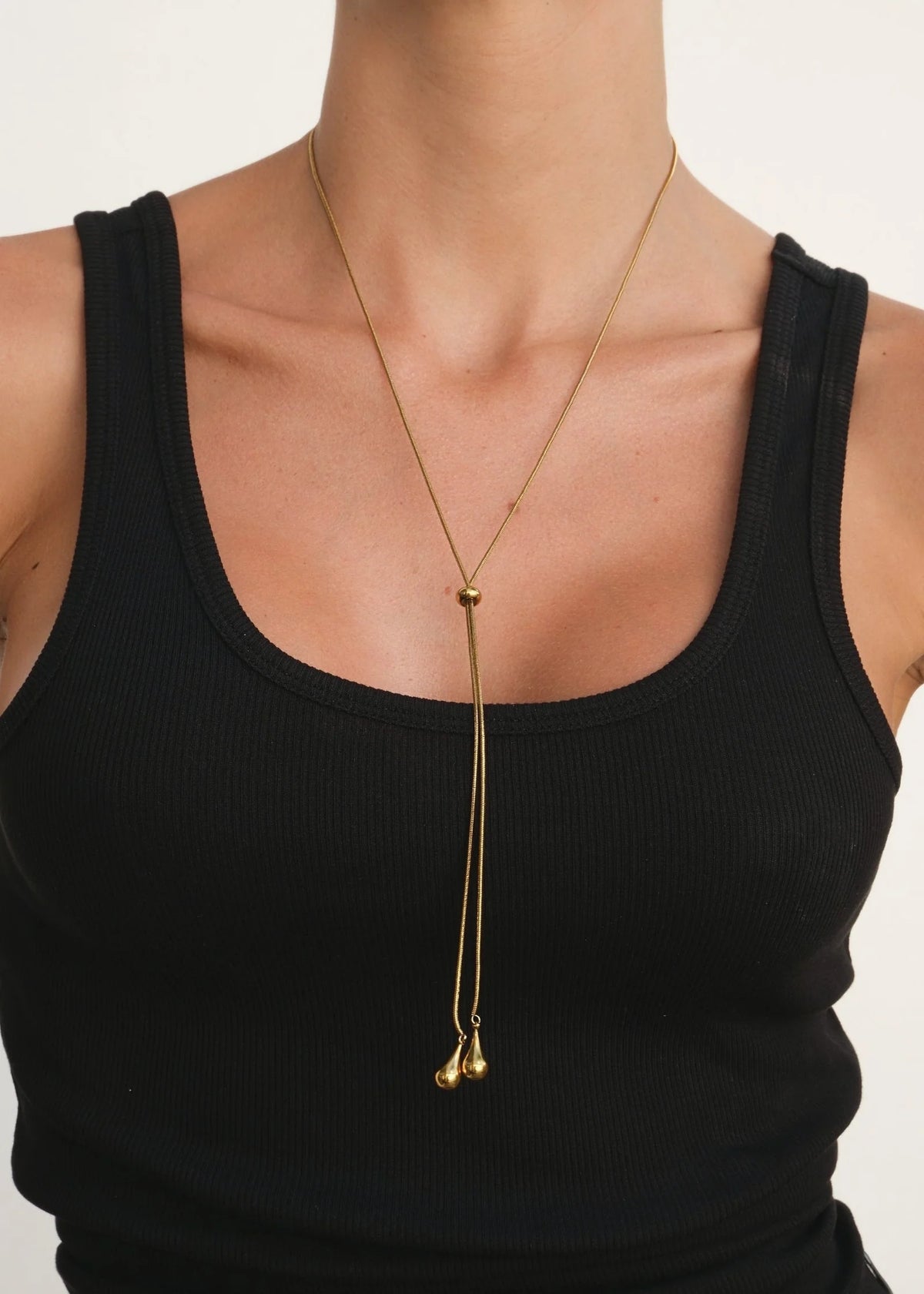 Naia Lariat Gold Necklace | Adjustable Length Elegant Accessory 3