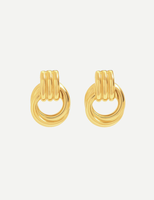 Orba | Women's Round Ring Drop Earrings Gold Silver Mixed Metal 0