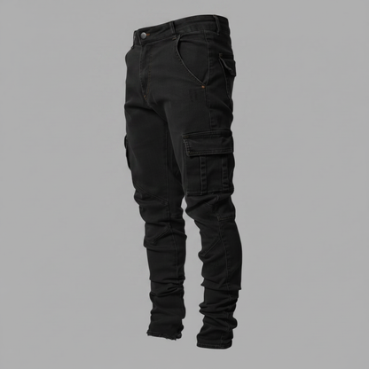 Pantalon Cargo Slim En Denim Stretch | Pantalon Homme