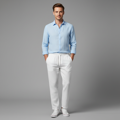 Pantalon Lin Homme | Pantalon d'Été Classique Aéré