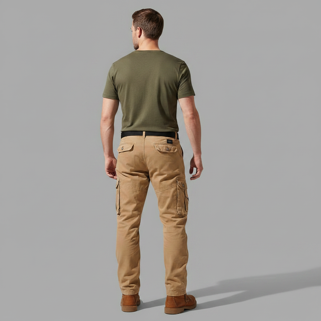 Pantalon cargo décontracté homme avec poignets ajustables