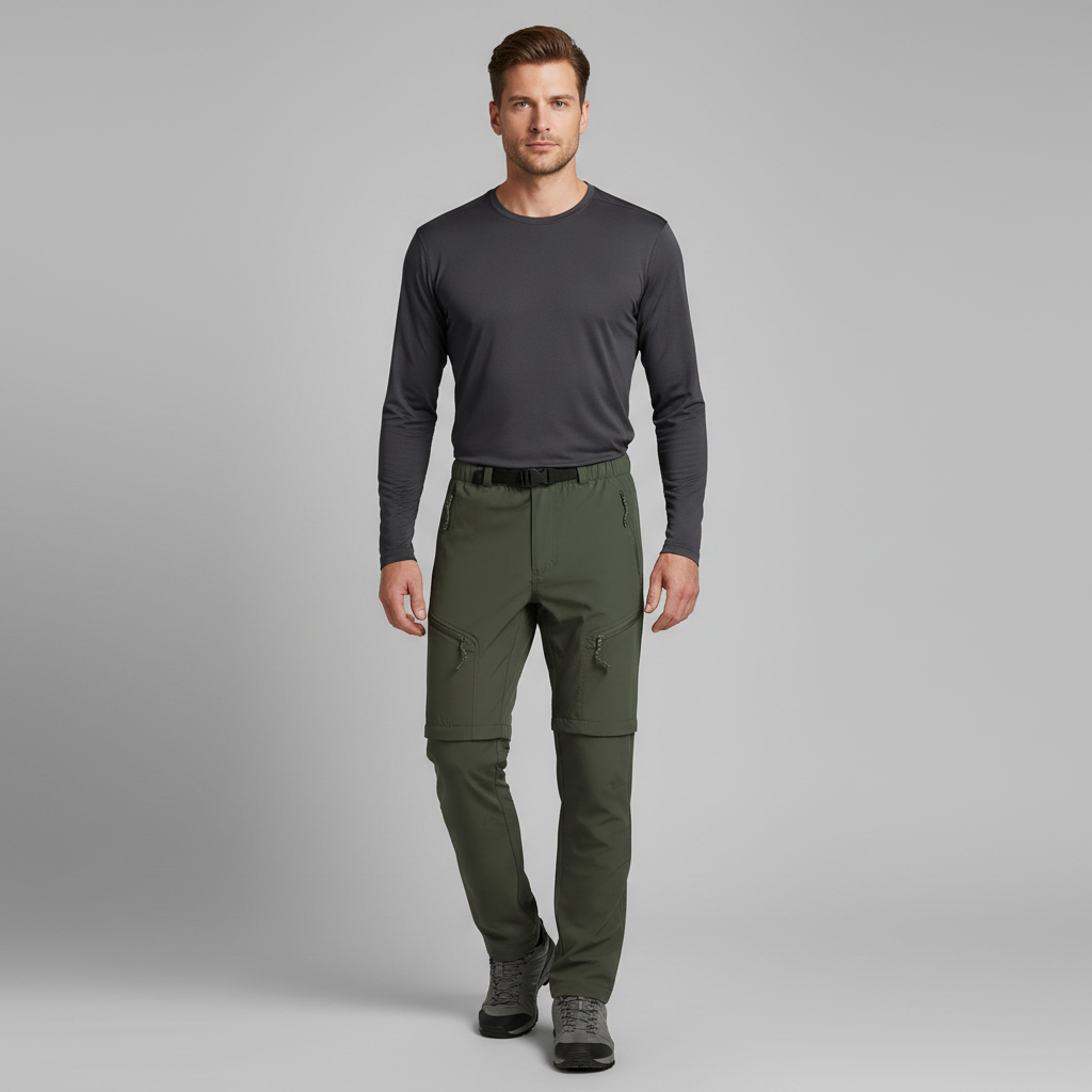 Pantalon d'extérieur zippé homme | Convertible et respirant