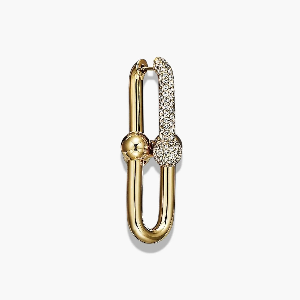 Pavé Diamond Link Earrings | 18K Gold Statement Jewelry 2
