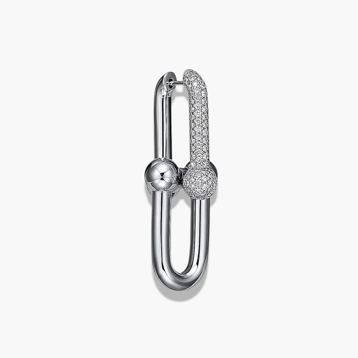 Pavé Diamond Link Earrings | 18K Gold Statement Jewelry 6
