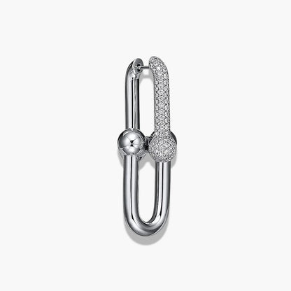 Pavé Diamond Link Earrings | 18K Gold Statement Jewelry 6