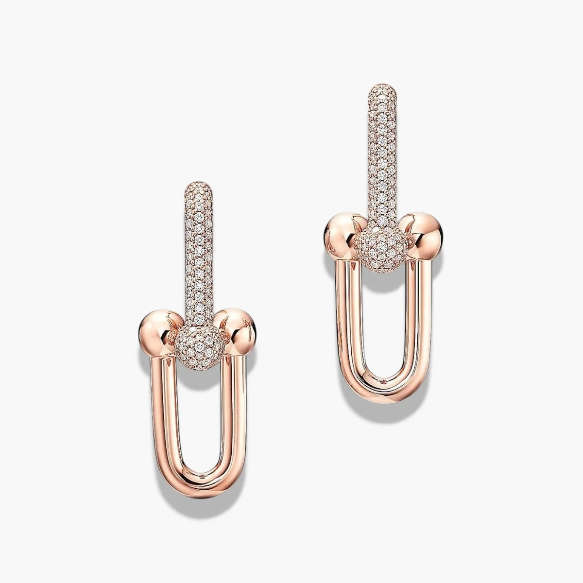 Pavé Diamond Link Earrings | 18K Gold Statement Jewelry 7