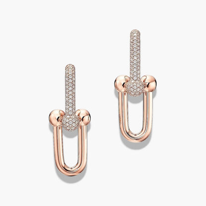 Pavé Diamond Link Earrings | 18K Gold Statement Jewelry 7