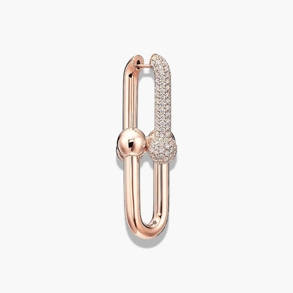 Pavé Diamond Link Earrings | 18K Gold Statement Jewelry 8
