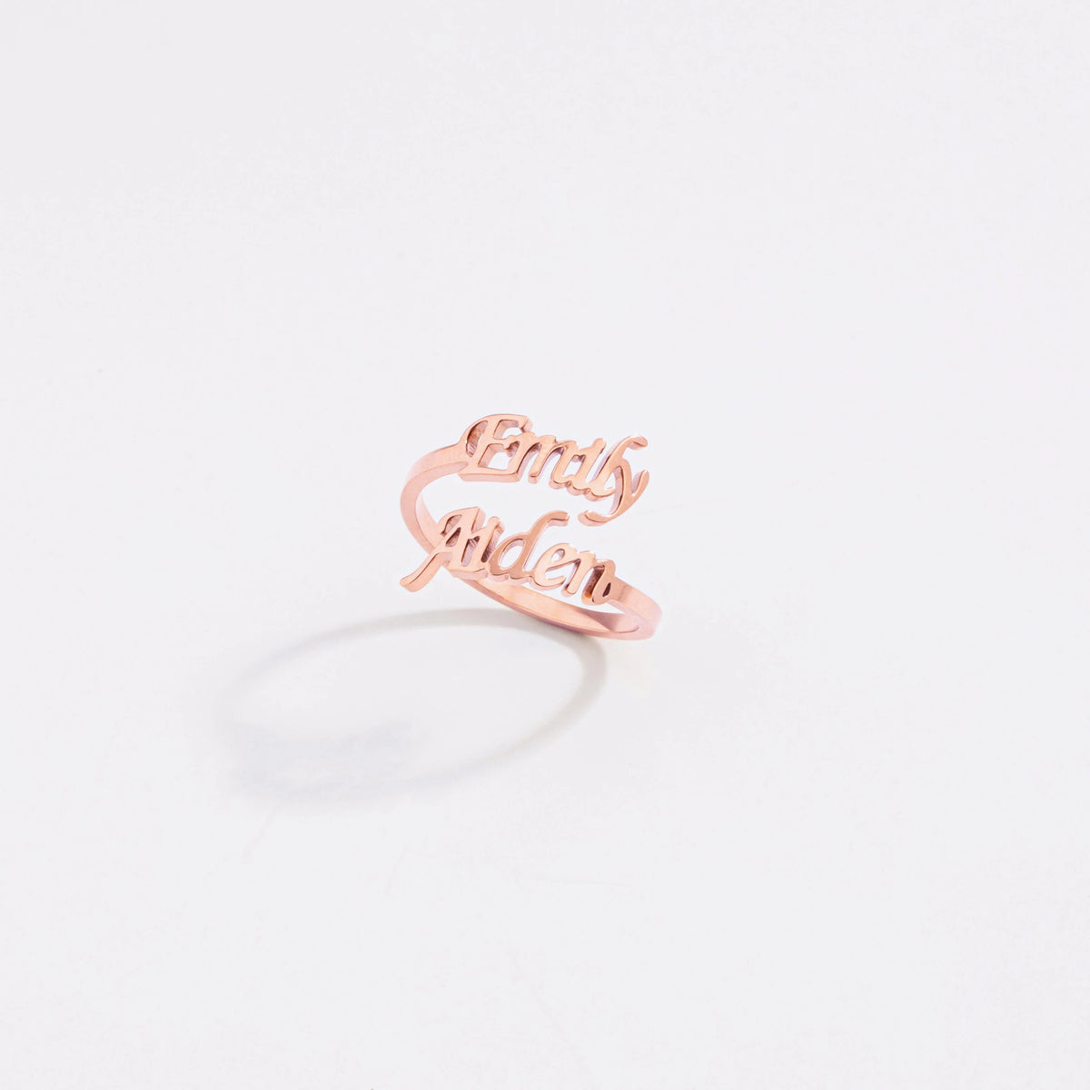 Personalized Two Name Script Ring | Adjustable Stainless Steel 2
