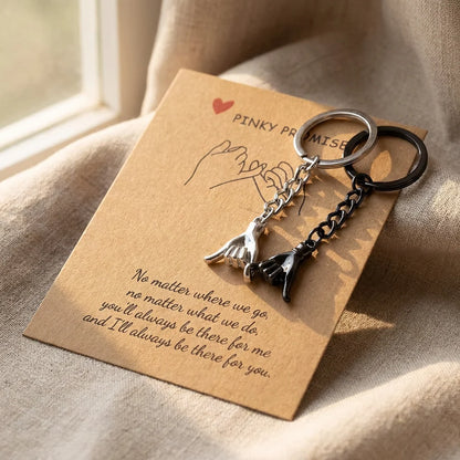 Pinky Promise Keychains Set of 2 | Interlocking Metal Charms 2
