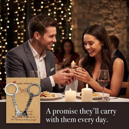Pinky Promise Keychains Set of 2 | Interlocking Metal Charms 4