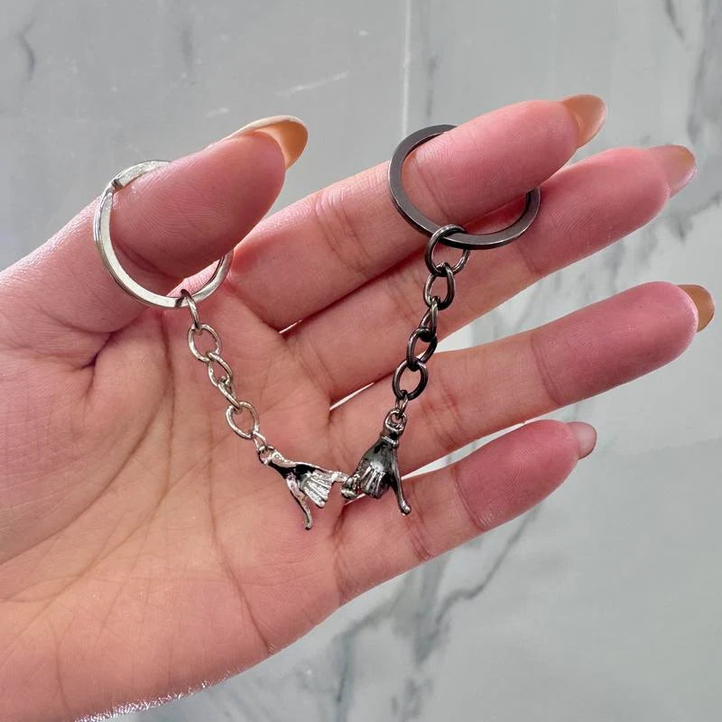 Pinky Promise Keychains Set of 2 | Interlocking Metal Charms 6
