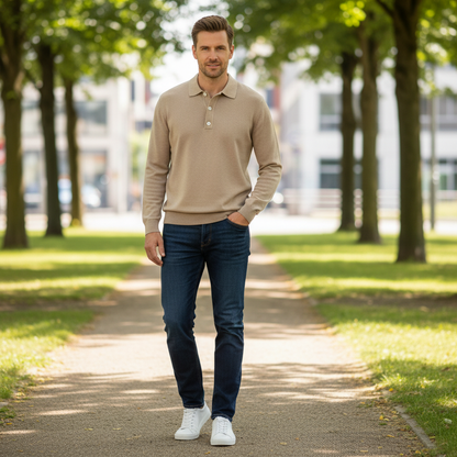 Polo Classique Homme Manches Longues | Chemise Confortable et Élégante