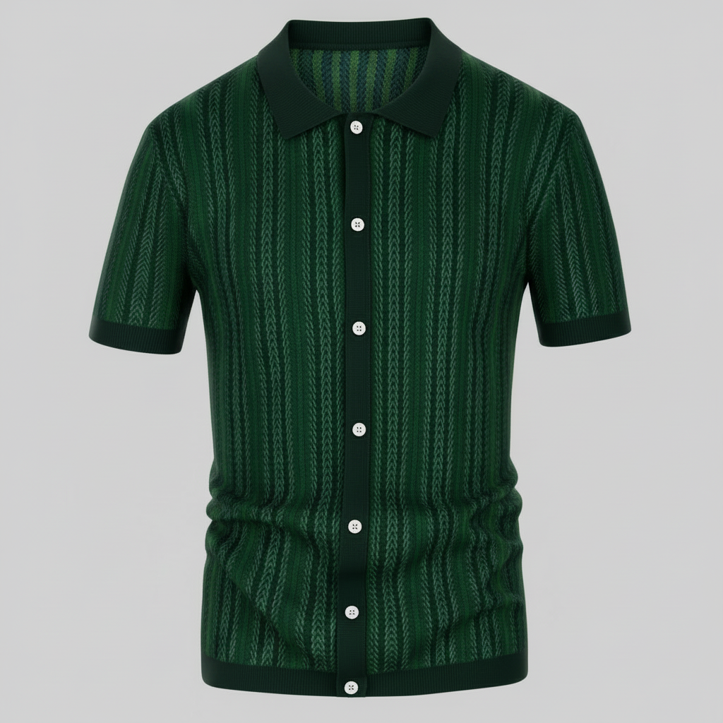 Polo Homme Chevron Respirant | Polo Boutonné Été