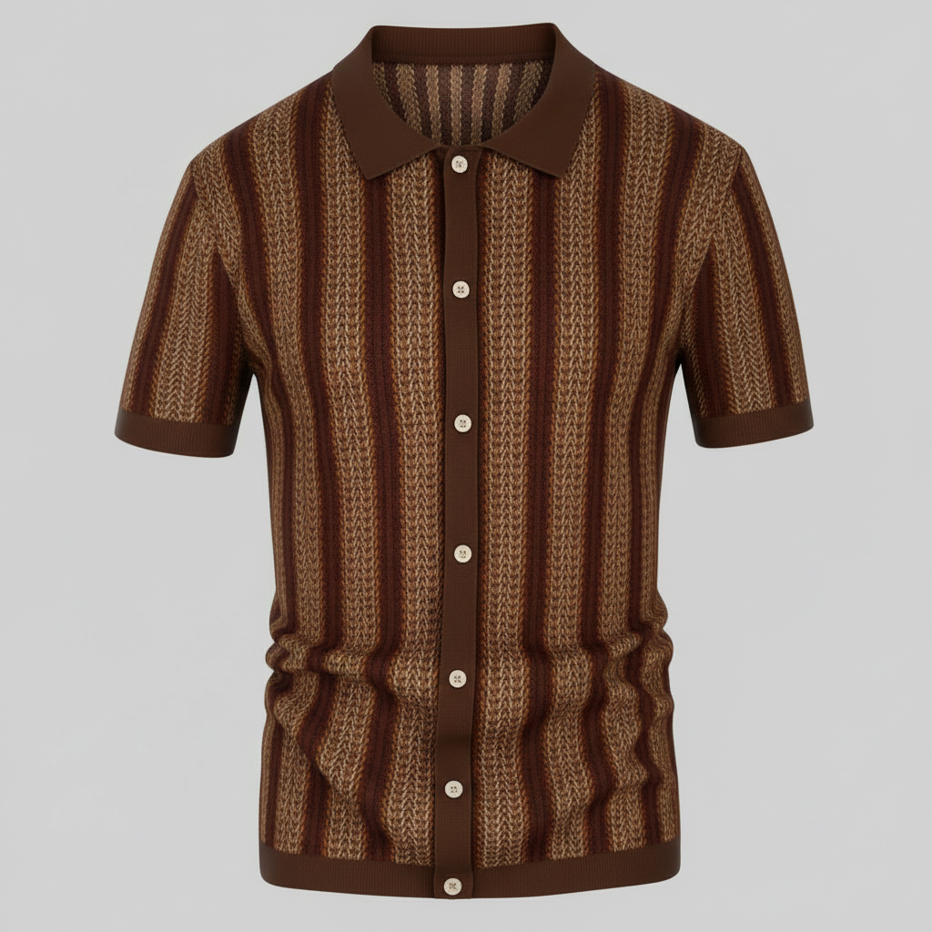 Polo Homme Chevron Respirant | Polo Boutonné Été