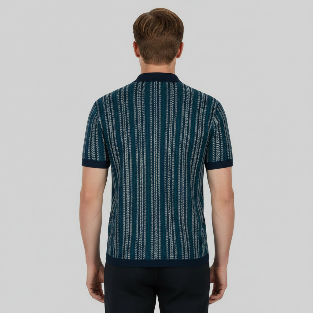 Polo Homme Chevron Respirant | Polo Boutonné Été