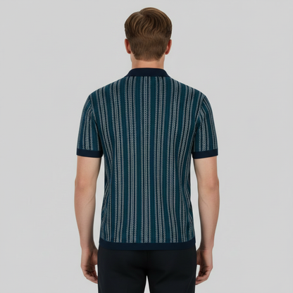 Polo Homme Chevron Respirant | Polo Boutonné Été
