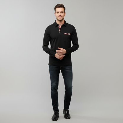 Polo Homme Manches Longues Couleurs Classiques
