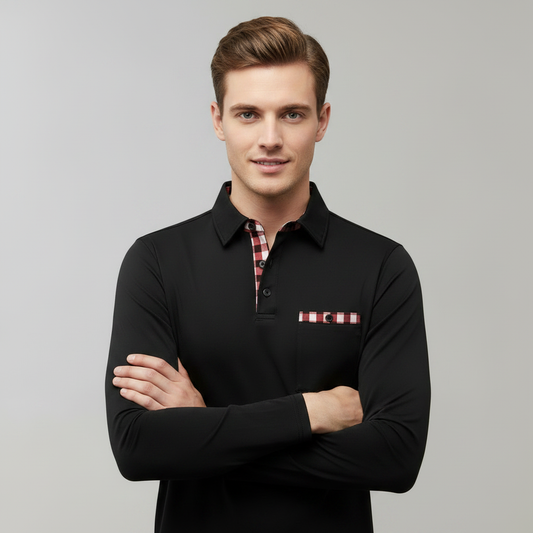 Polo Homme Manches Longues Couleurs Classiques