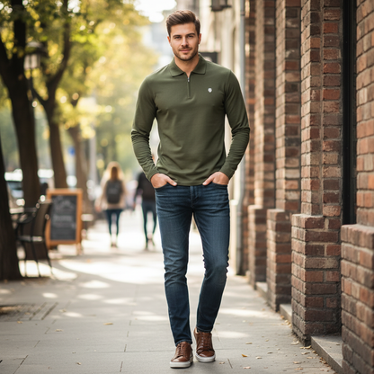 Polo à manches longues homme | Confort et style moderne