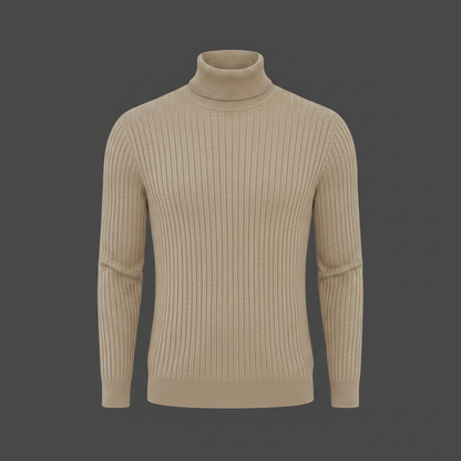 Pull Col Roulé Côtelé Homme | Coupe Slim Automne-Hiver