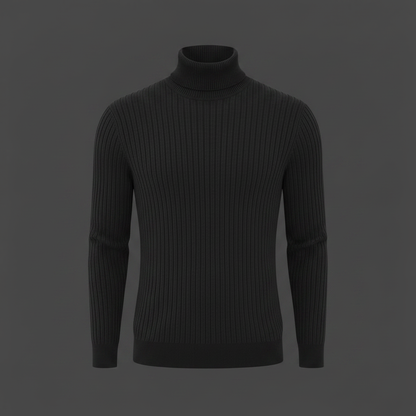 Pull Col Roulé Côtelé Homme | Coupe Slim Automne-Hiver