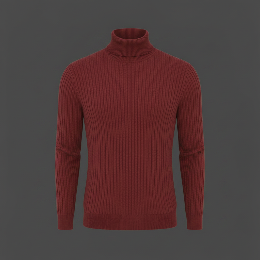 Pull Col Roulé Côtelé Homme | Coupe Slim Automne-Hiver