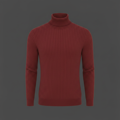 Pull Col Roulé Côtelé Homme | Coupe Slim Automne-Hiver