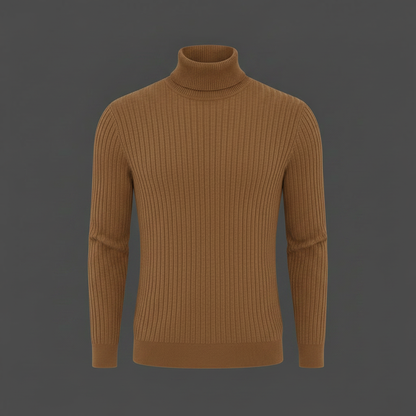 Pull Col Roulé Côtelé Homme | Coupe Slim Automne-Hiver