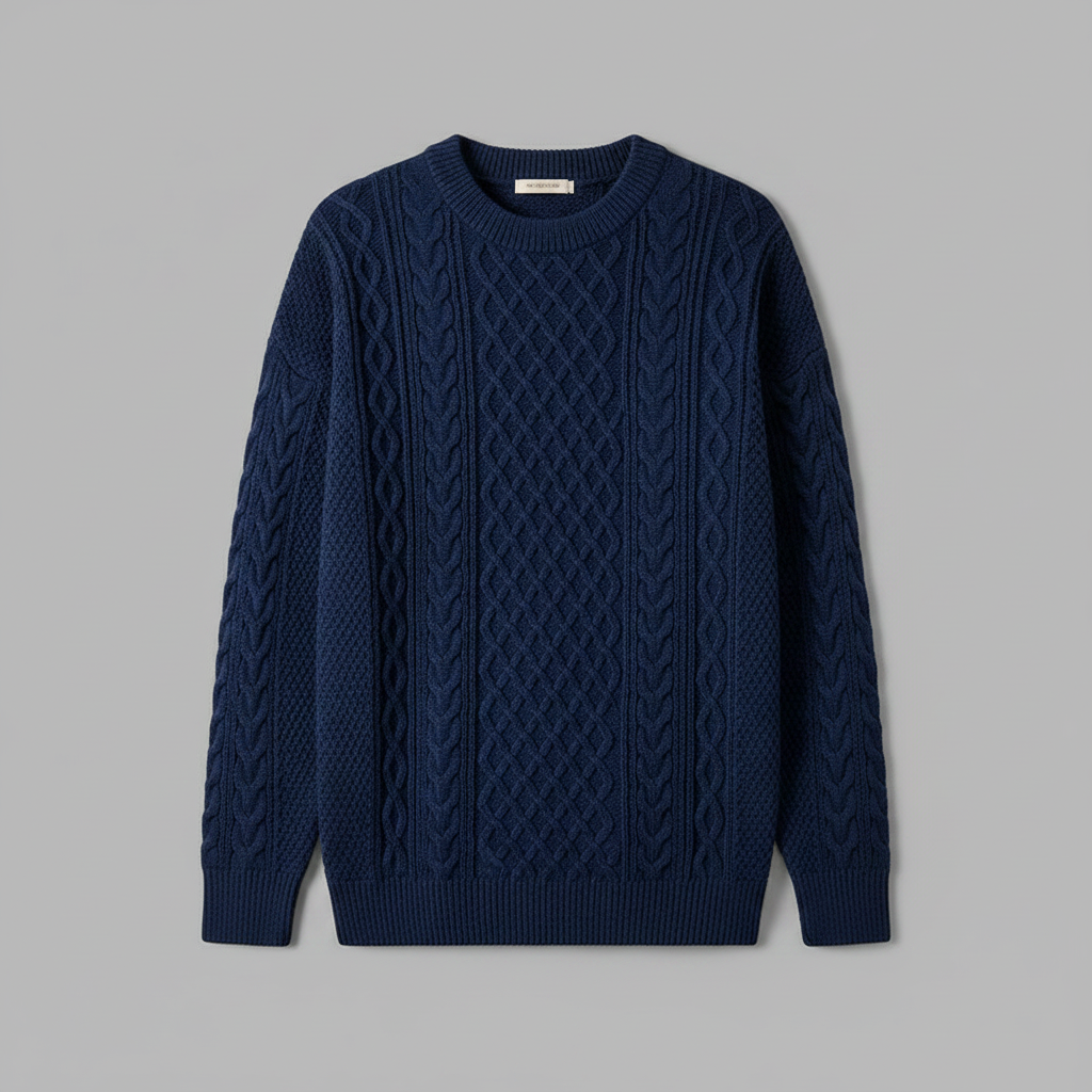 Pull Homme Doux Col Rond | Vêtement en Coton Ajusté