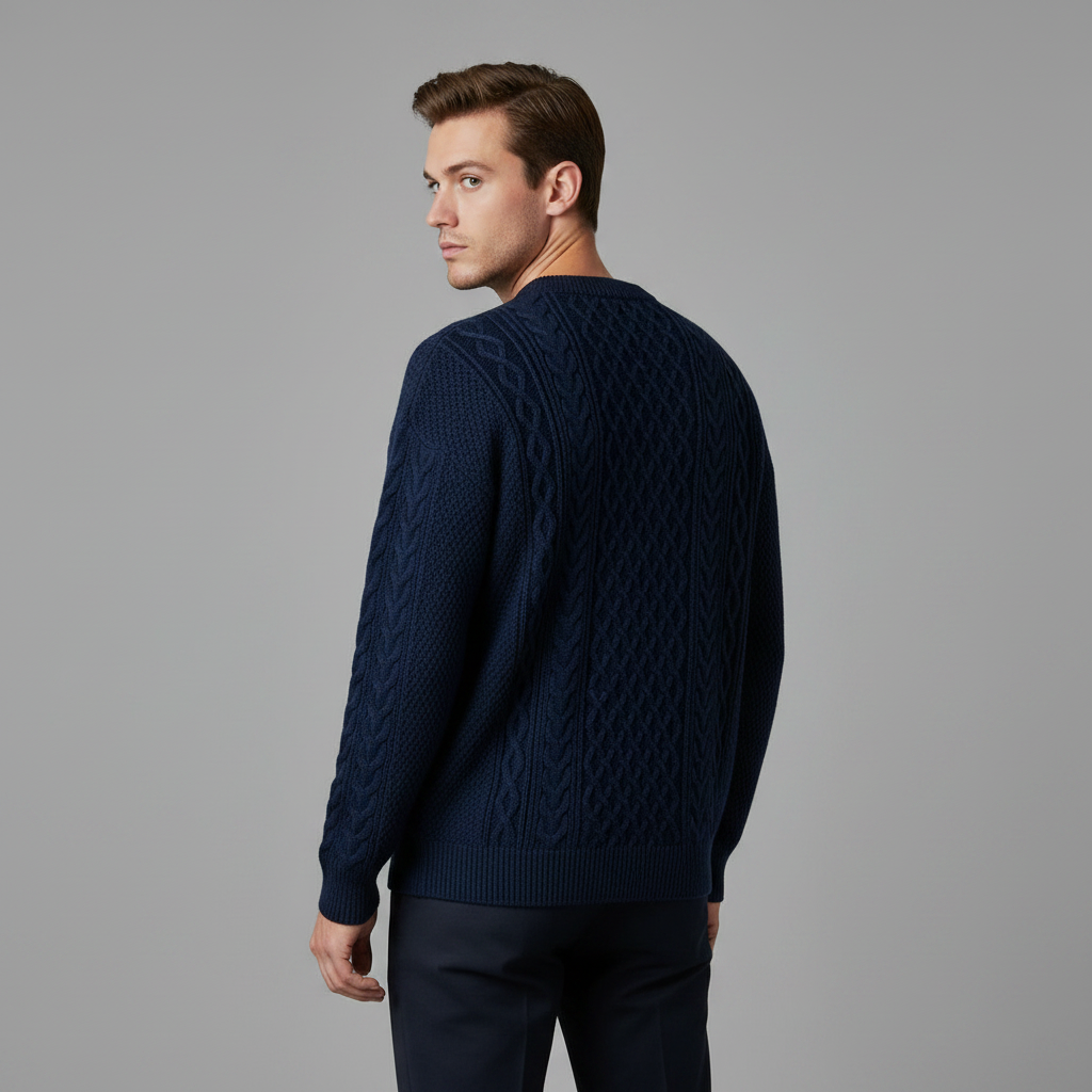 Pull Homme Doux Col Rond | Vêtement en Coton Ajusté