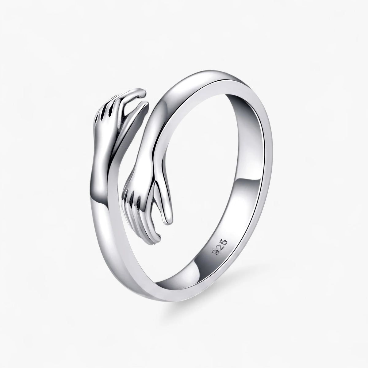 Sculpted Hands Adjustable Open Ring | 14K Gold & Silver Finish 3
