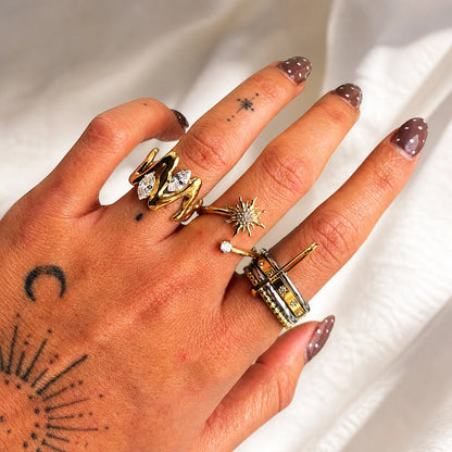 Sculptural Adjustable Ring with Sparkle | Women's Fashion Jewelry 2